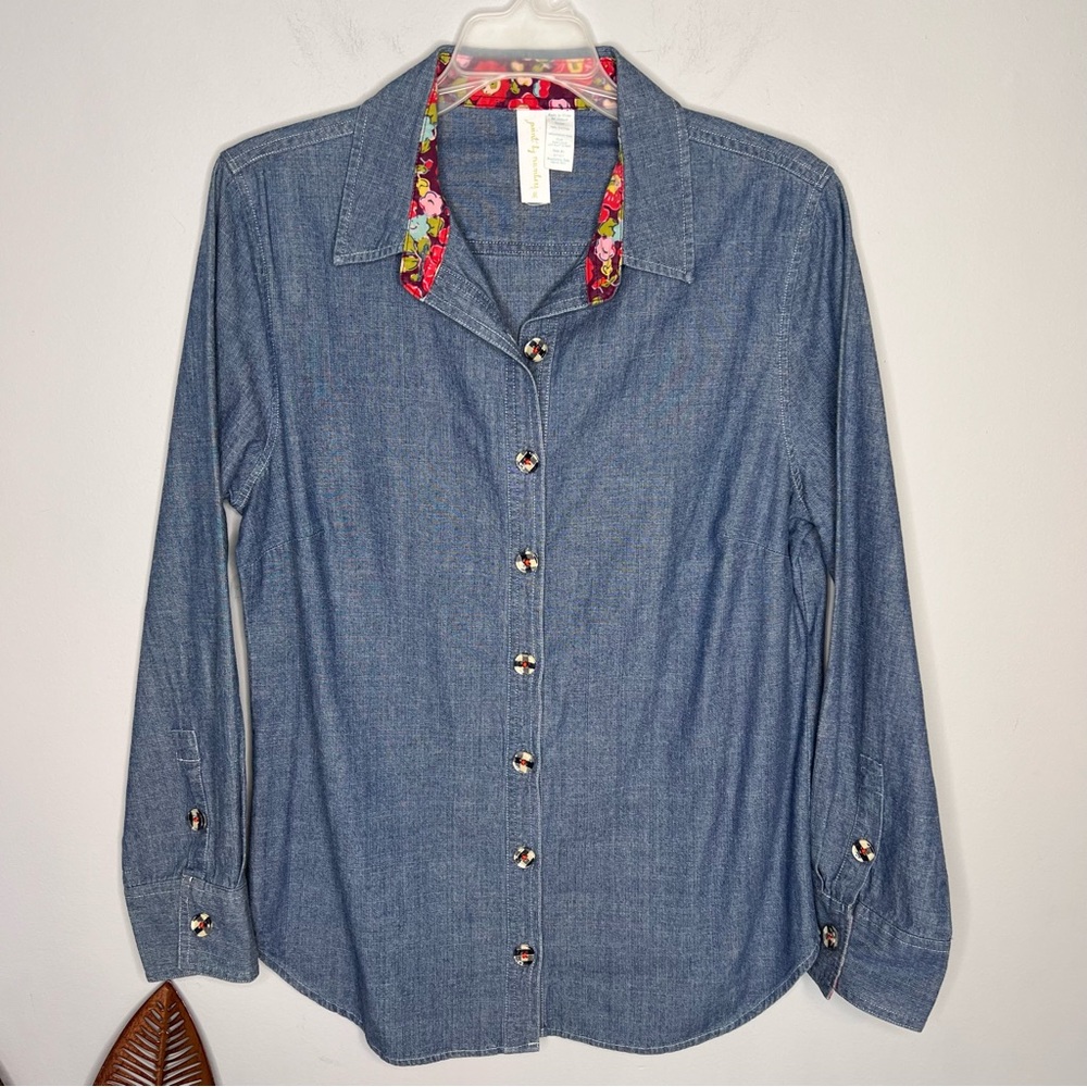 Matilda Jane ‎ Paint By Numbers Denim Button Up Shirt